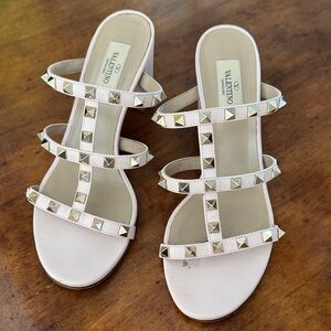 Valentino Women's Beige Studded Sandals